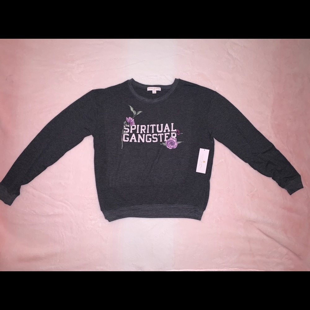 Spiritual Gangster Floral Savasana Pullover size L